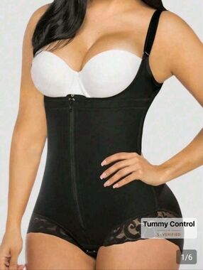SHEIN Black High-Waist Tummy Control Shapewear Bodysuit